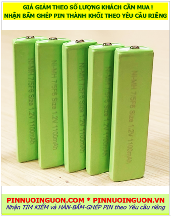 Pin sạc NiMh 7/6F1100mAh, CELL pin NiMh 7/6F 1100mAh 1.2v, Pin kẹo NiMh 7/6F 1100mAh 1.2v